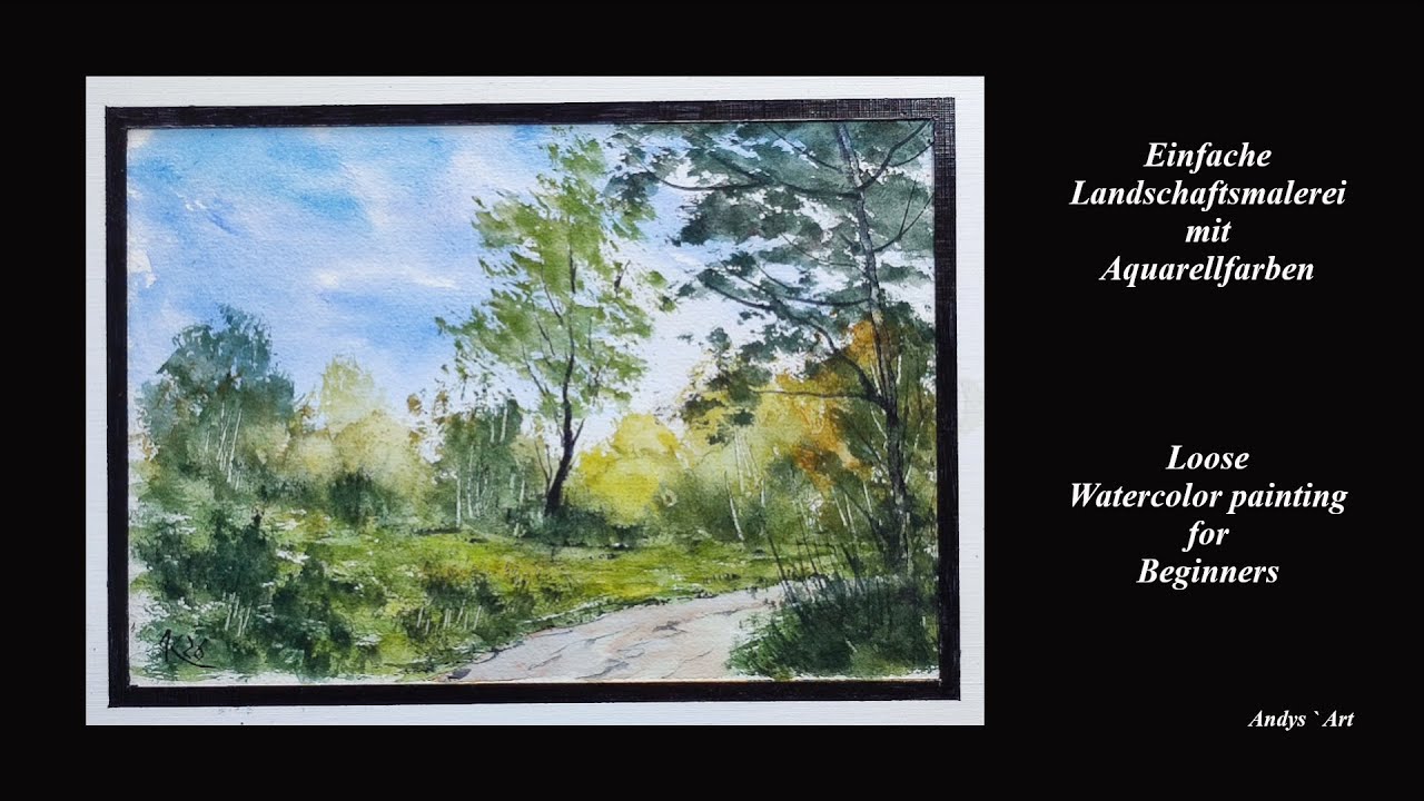 Das kleine Aquarell, Loose Watercolor painting , Landschaftsmalerei mit Aquarellfarben