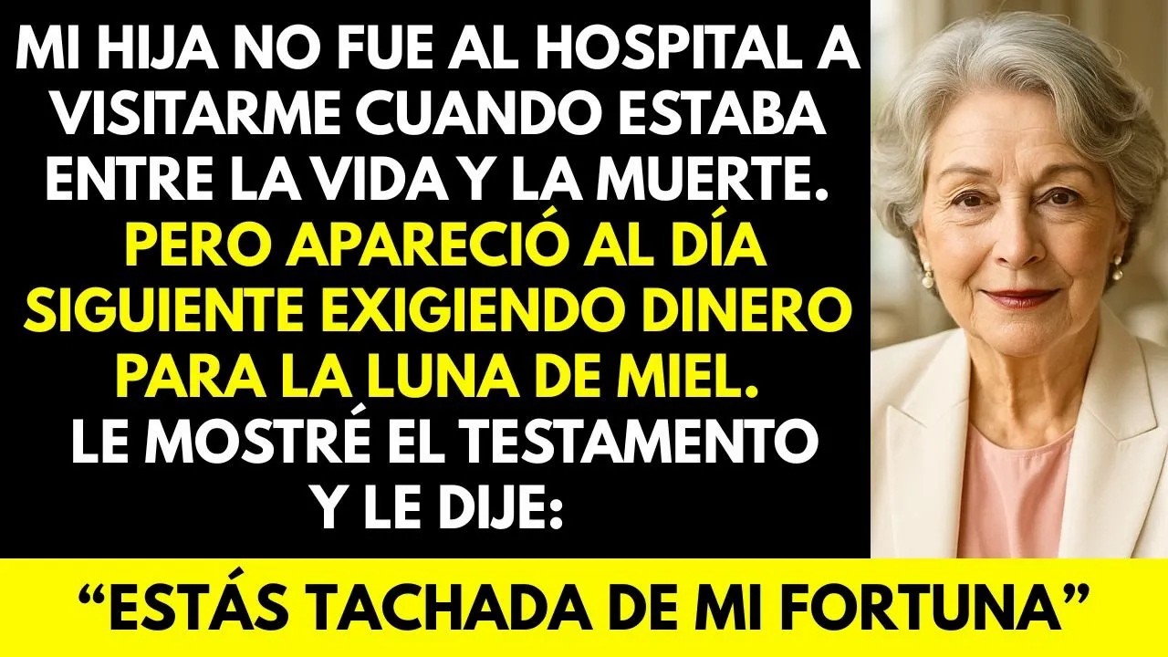 Mi Hija no me visitó en el hospital, pero pidió dinero; le mostré el testamento estaba tachada