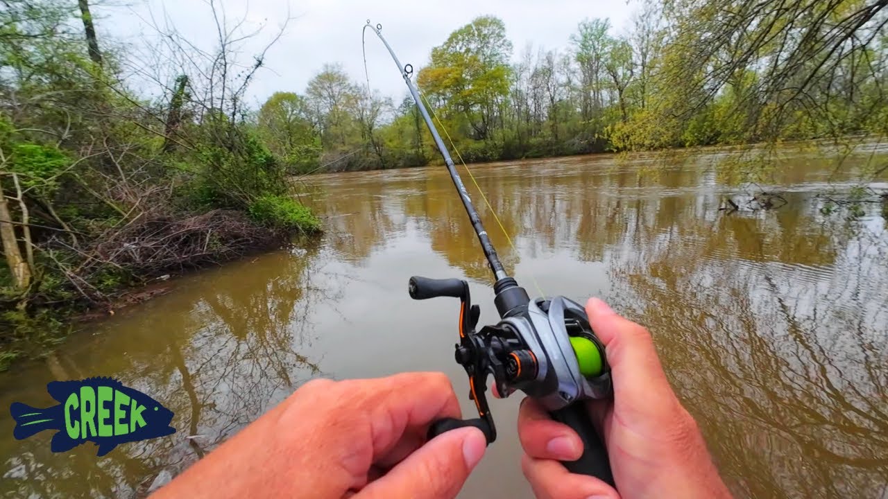 Bank Fishing Flooded Muddy River