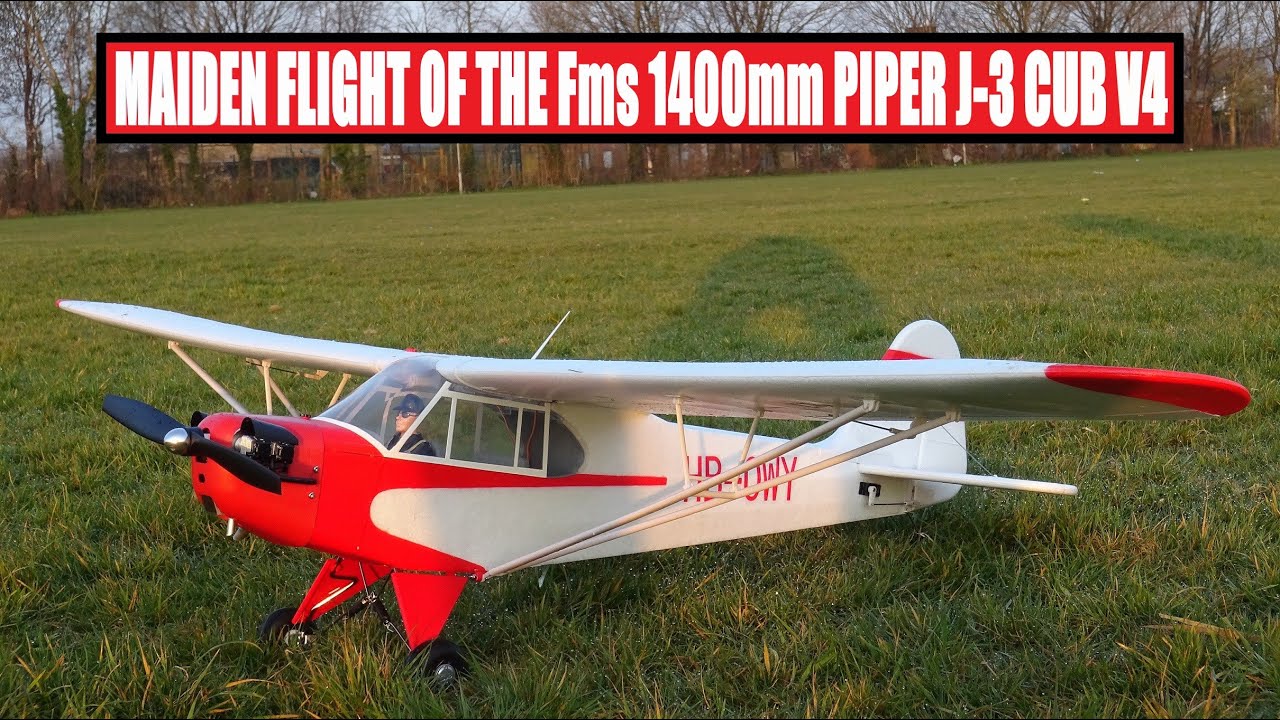 MAIDEN FLIGHT OF THE Fms 1400mm PIPER  J-3 CUB V4