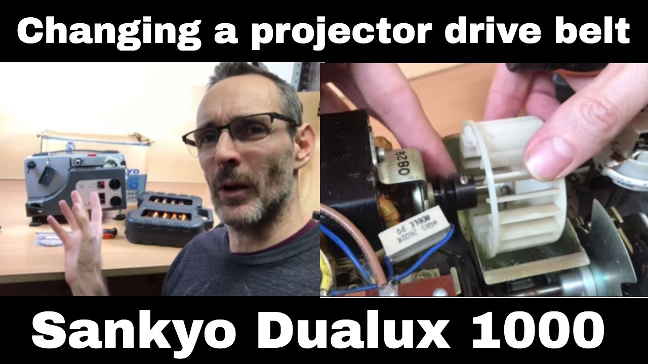 Changing the belt on a Vintage 8mm Film Projector Sankyo Dualux 1000