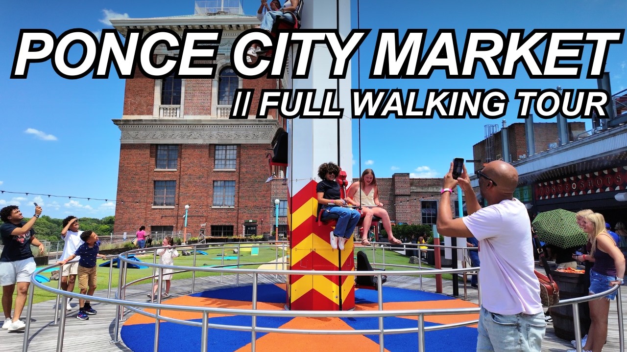 Ponce City Market Atlanta 4K Walking Tour | The Roof, Skyline Park, 9 Mile Station, Food Hall & More