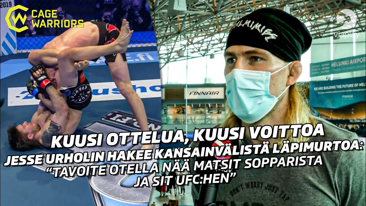 Kuusi ottelua, kuusi voittoa |&nbsp;Jesse Urholin hakee etenemisv&auml;yl&auml;&auml; UFC:hen Cage Warriorsin kautta