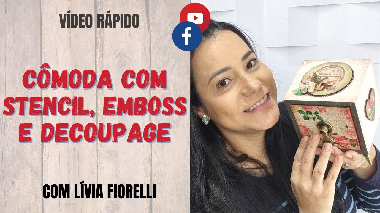 DIY: Caixa Cômoda perfeita com Stencil, Emboss e Decoupage