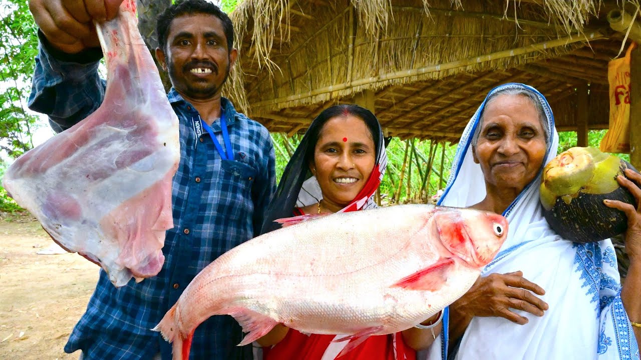 2.5 kg ওজনের দেশি মাছের পেটি রান্না সঙ্গে গুরুদার হাতে খাসির মাংসের ঝোল দিয়ে জমিয়ে পিকনিক | villfood