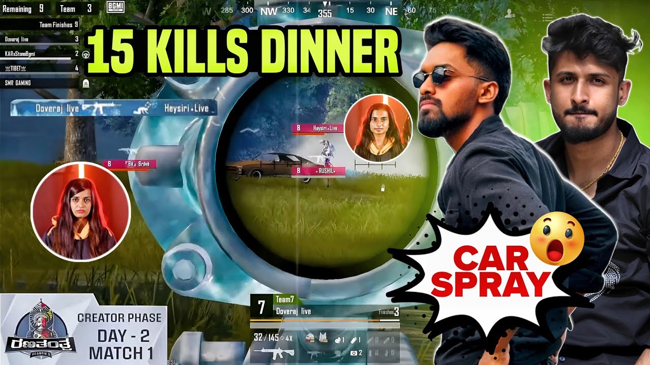 HEY SIRI & SMITHA vs TEAM SMR 💥 Dove Raj Spray 😱 15 KILLS DINNER