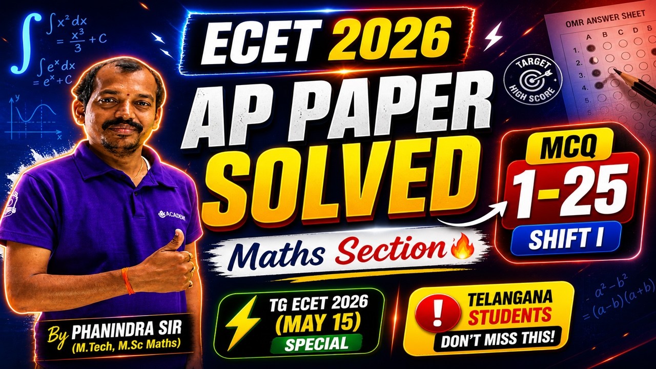 AP ECET 2026 Maths Paper Breakdown | Shift-1 | April 23 Full Solutions + Surprising Questions!