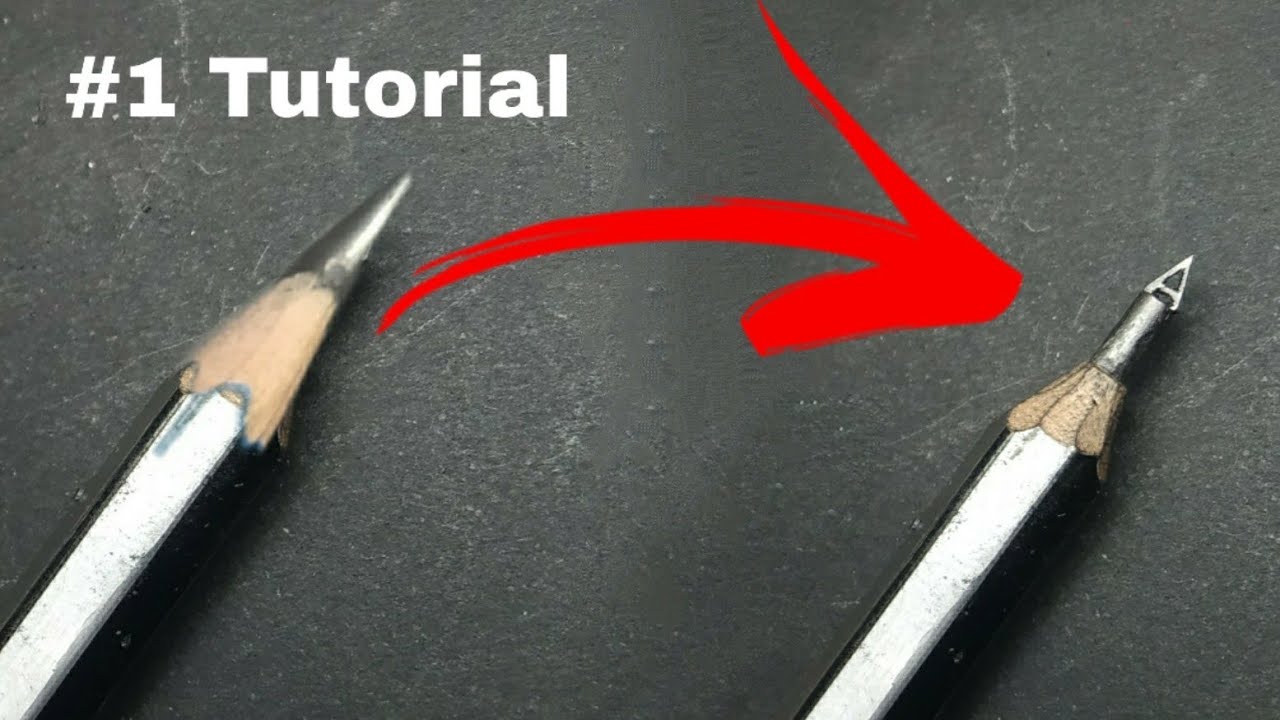 How to carve letter ' A ' on pencil lead   Tutorial #1
