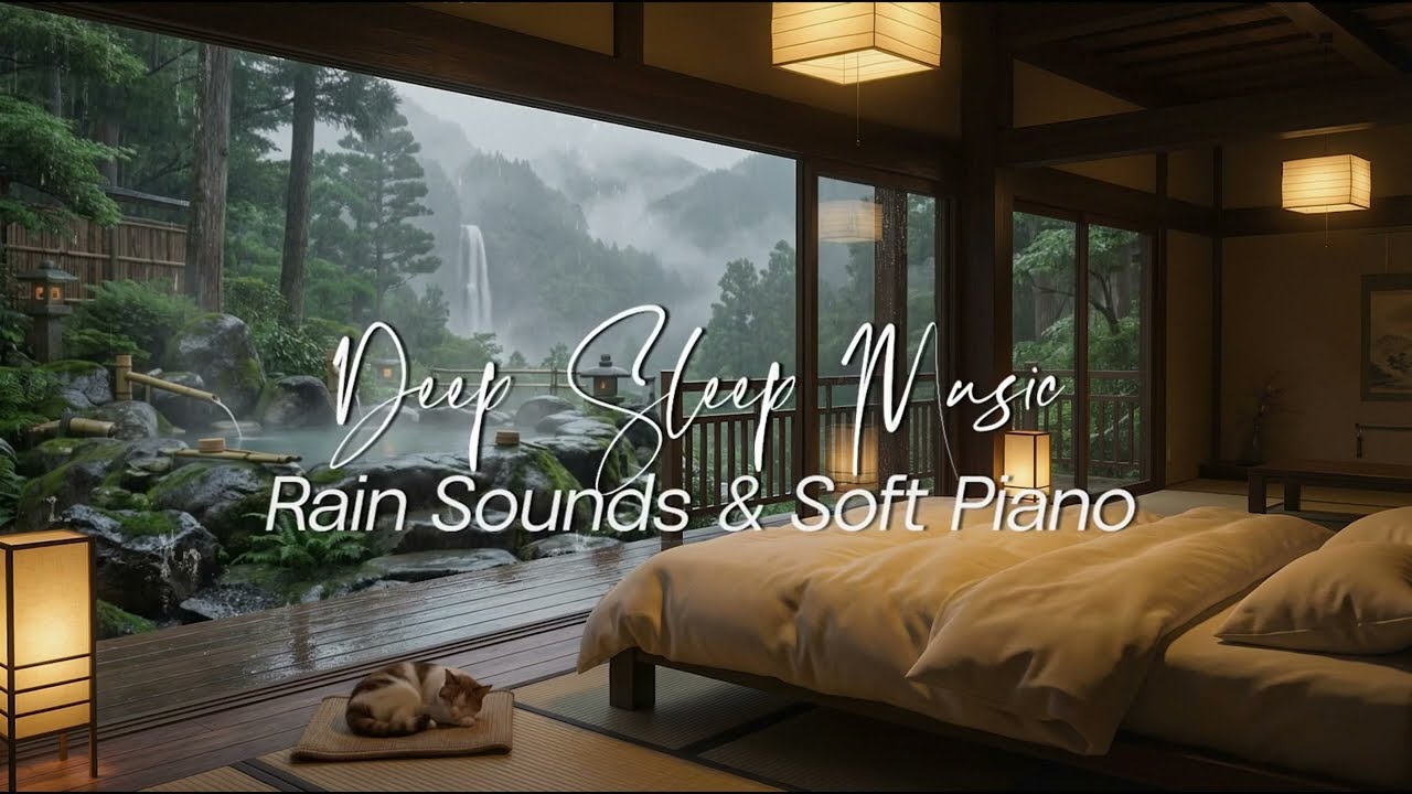 Rain Sounds + Piano Music For Sleeping – 8 Hours of Rain Sounds to Stress Relief and Insomnia