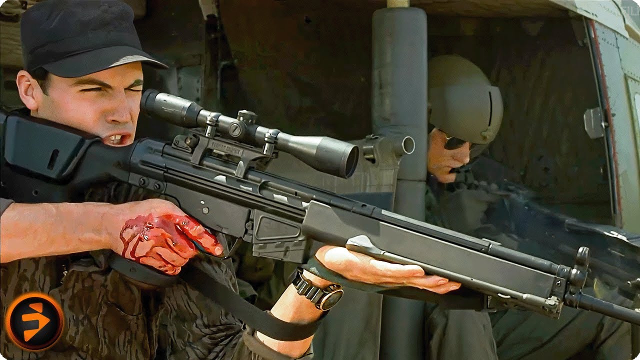 Helicopter Shooting Scene &ndash; SNIPER (1993) | Billy Zane in Action