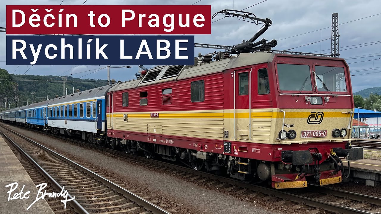 TRIP REPORT | Rychlík Labe (the Elbe fast train) | Decin to Prague | Lokomotiva 371 005 Pepin