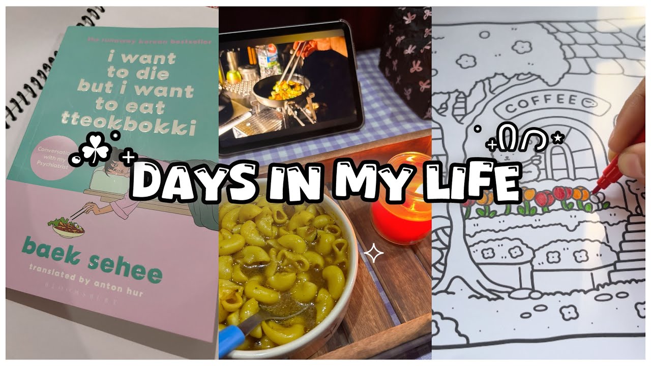 Slice of life 🍃 | Colour with me 🎨 | Cooking Macaroni Soup | Book Haul 