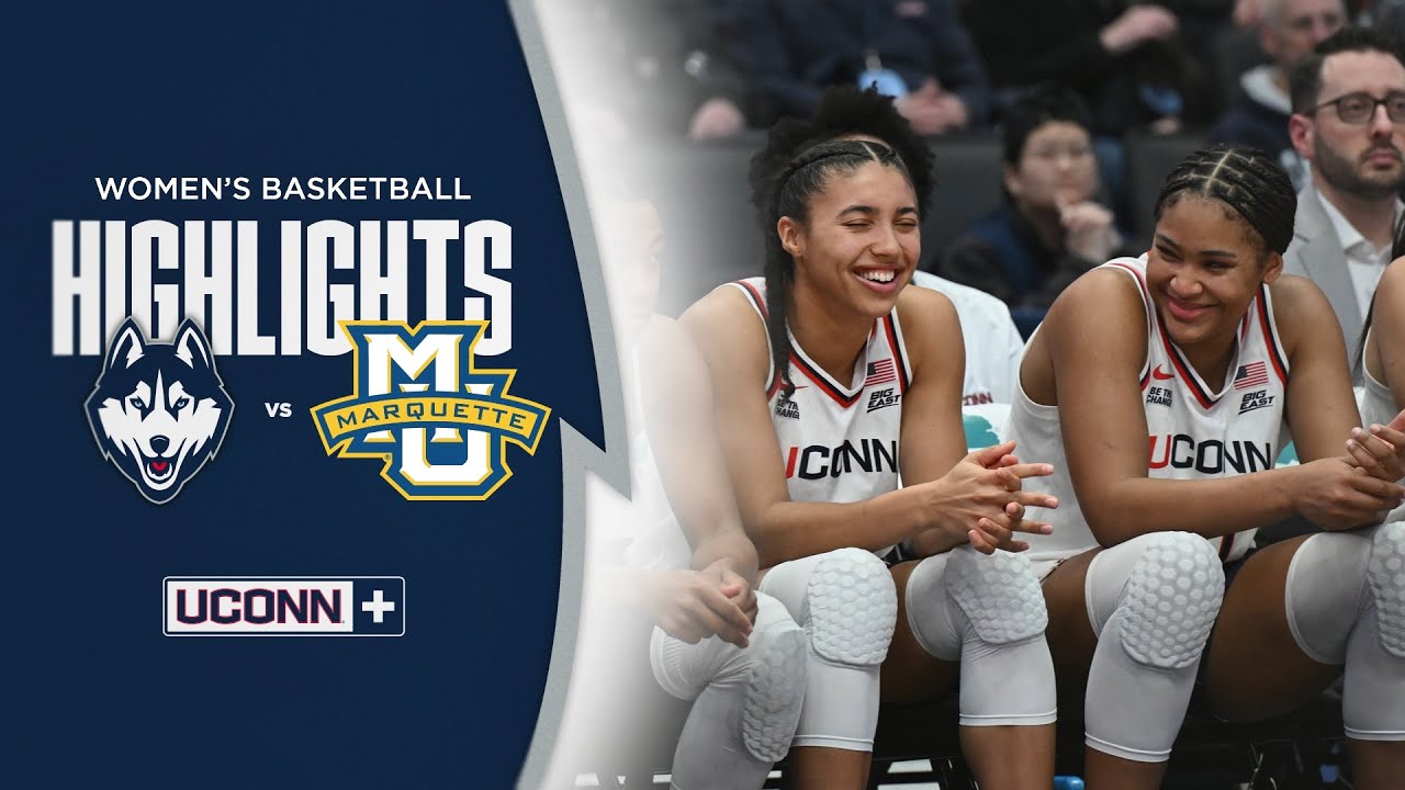 ОСНОВНЫЕ МОМЕНТЫ | Сильная команда UConn, занимающая первое место в рейтинге, разгромила Marquette.