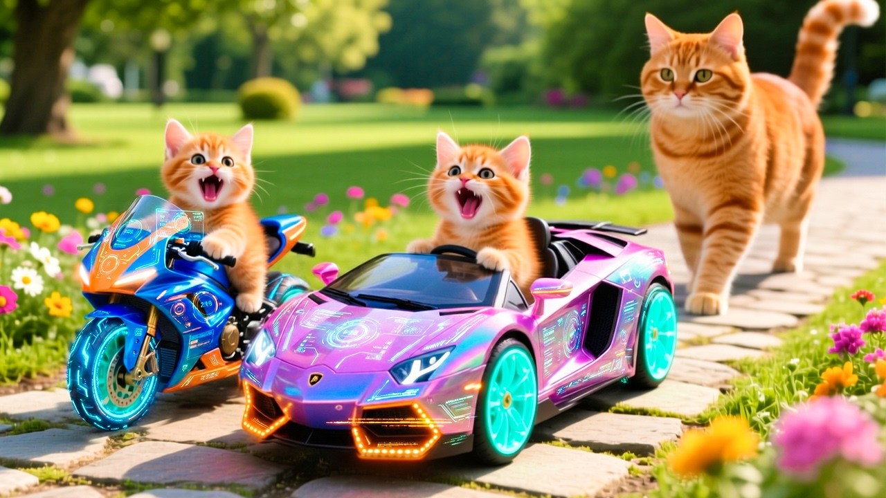 🔴Kitten's Adventure Live: Mama Cat Trims Fur on the Farm and Makes Tiger Hat For Kittens At Home🐾🎩🐯