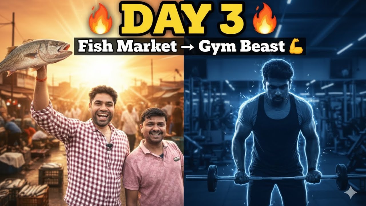 Day 3 Vlog | 5AM Fish Market to Hardcore Gym Workout 💪🔥