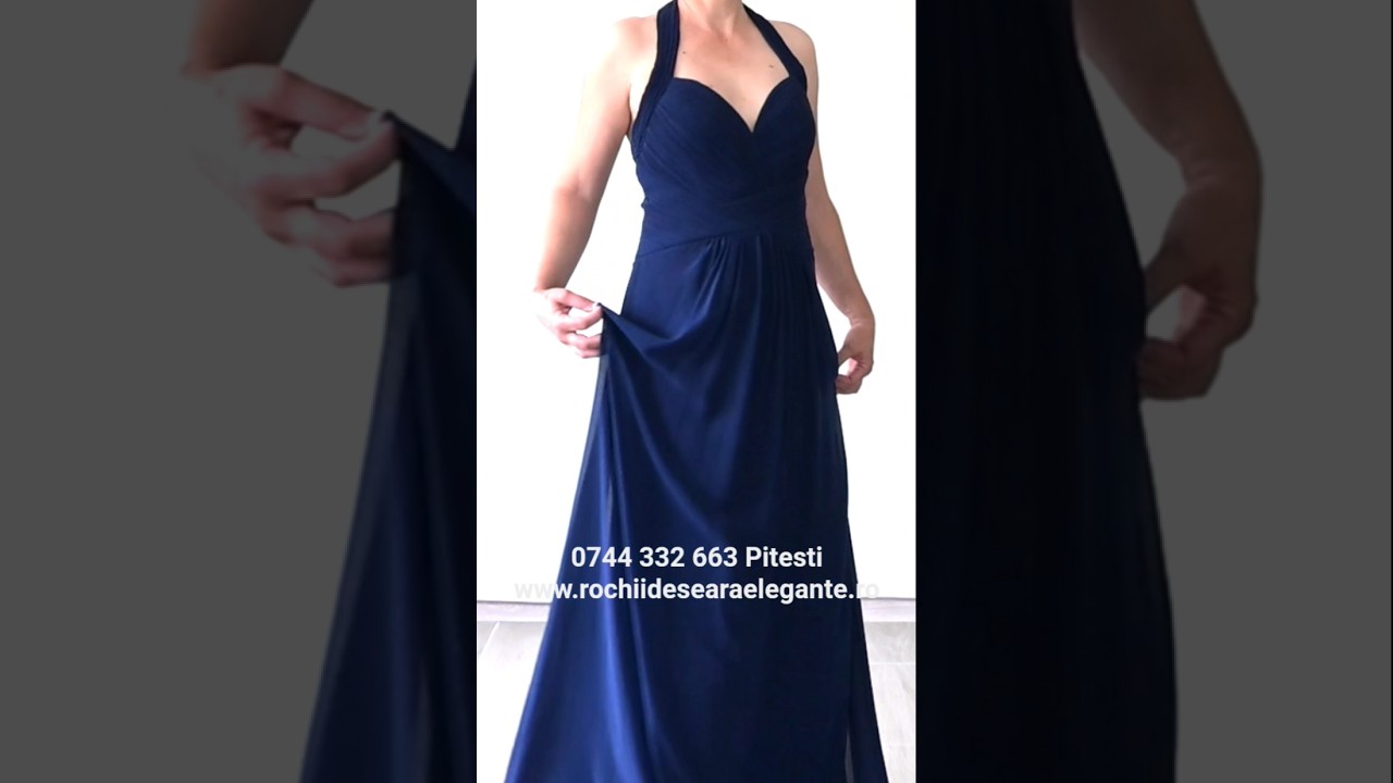 Rochie bleumarin cu spate decupat
