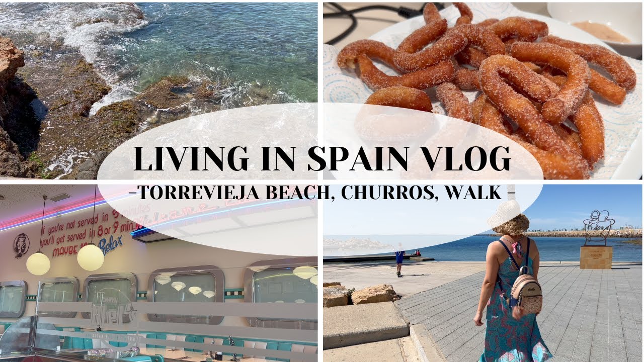 Living in Spain Vlog - Torrevieja Beach Walk, Churros, Shopping - Daily Vlog