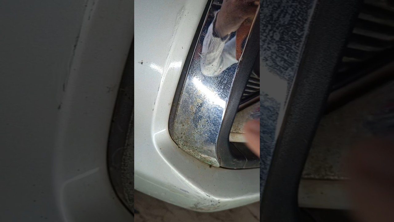 How to clean chrome parts on car | how to clean chrome of car #car