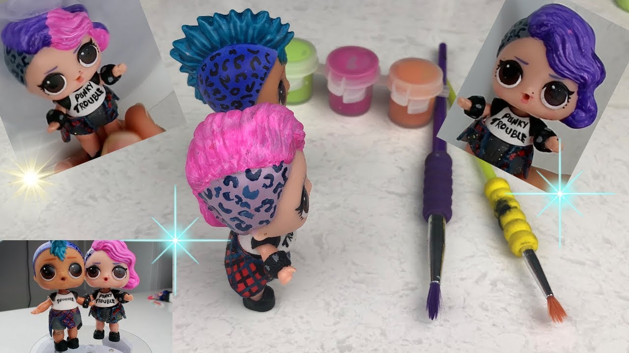 LOL Punk Boi Renk Değiştiren Kendi Yaptığım Big Sister Punky Babe Kuzeni LOL Color Change Toy Video