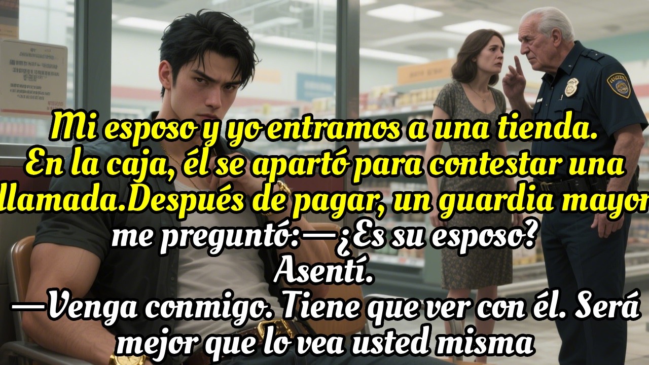 Con mi esposo en el súper, al pagar un guardia susurró: ven, debo decirte algo. algo urgente hoy ya.