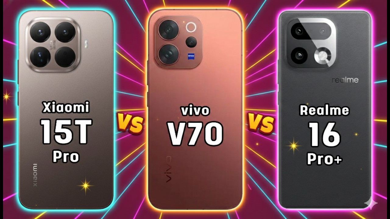 Xiaomi 15T Pro vs vivo V70 vs Realme 16 Pro Plus