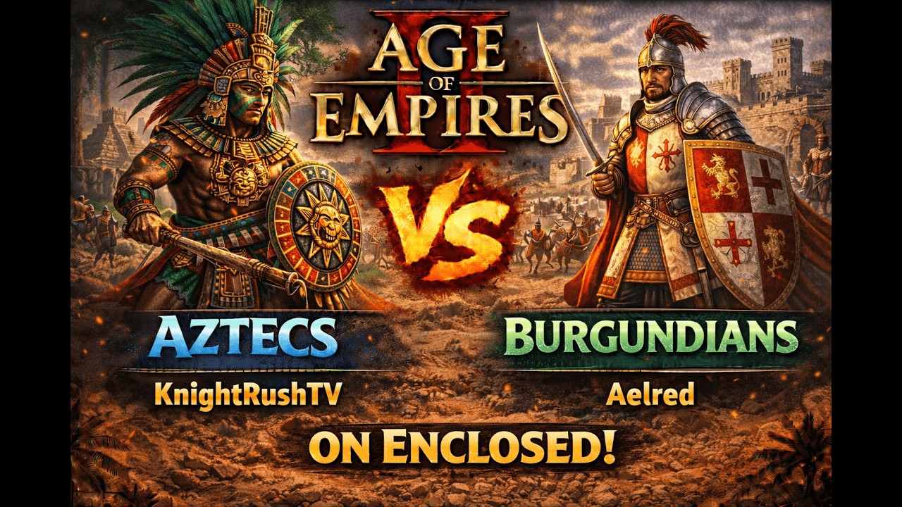Aztecs vs Burgundians | 1v1 Enclosed | vs Aelred | AoE2