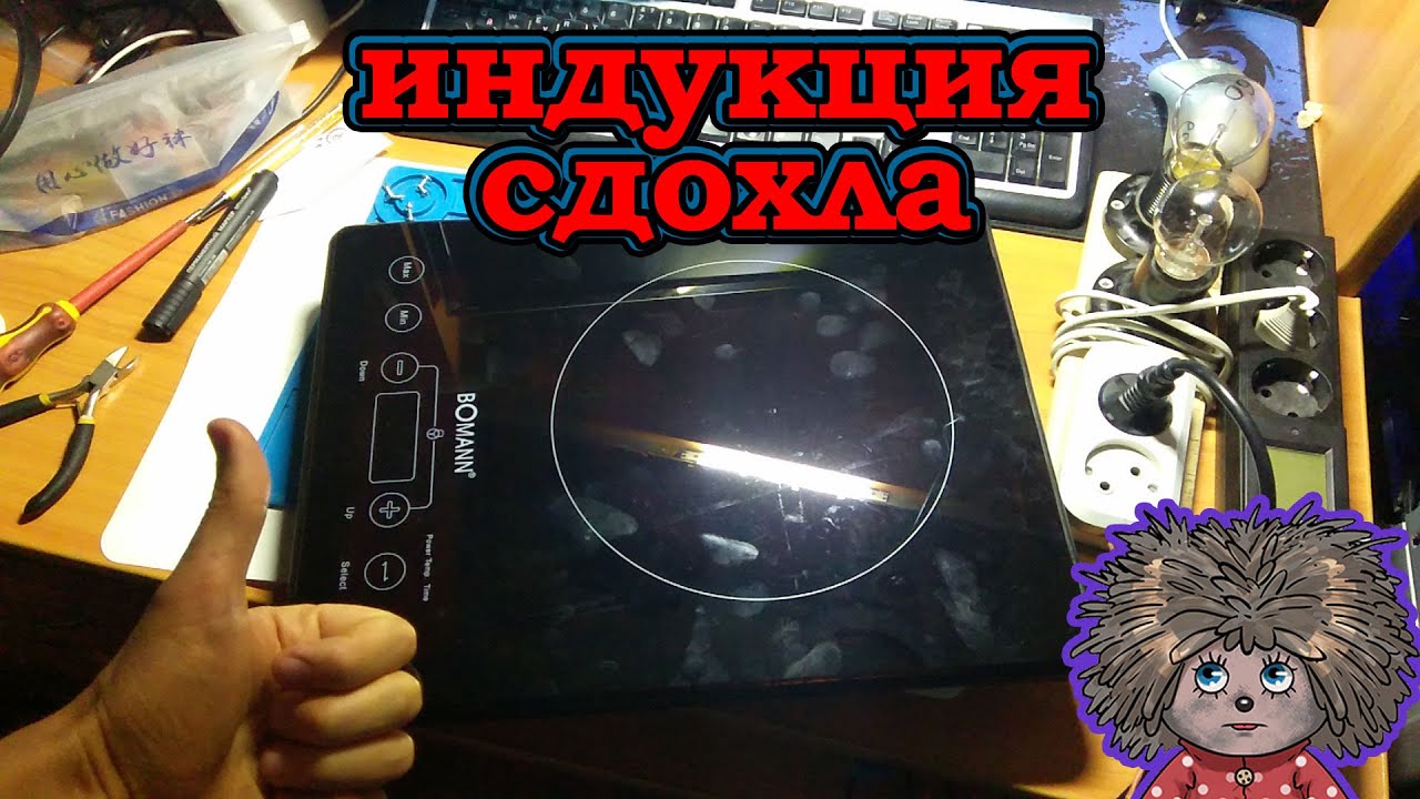 Индукционная плита не включается. Отсутствует индикации и нет реакции при нажатии на кнопки.