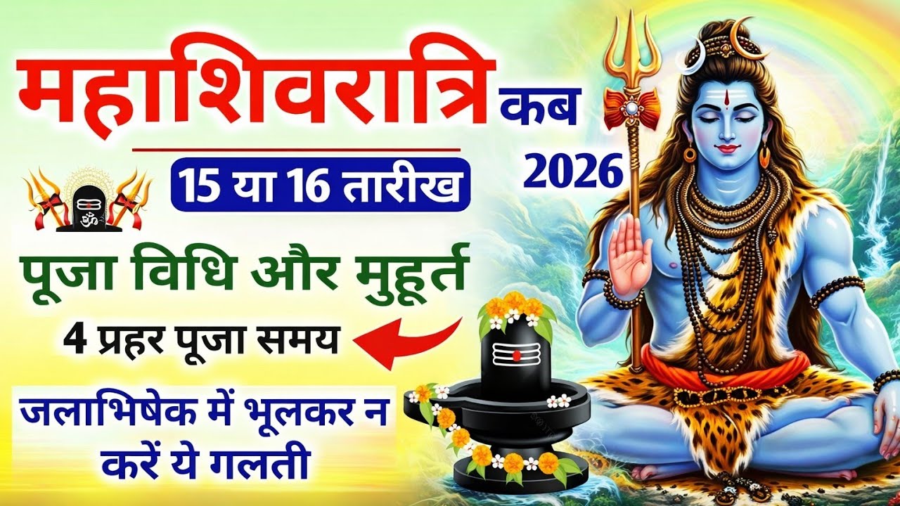 महाशिवरात्रि कब 15 या 16 तारीख पूजा विधि और मुहूर्त 4 प्रहर पूजा समय जलाभिषेक में भूलकर न करे ये 