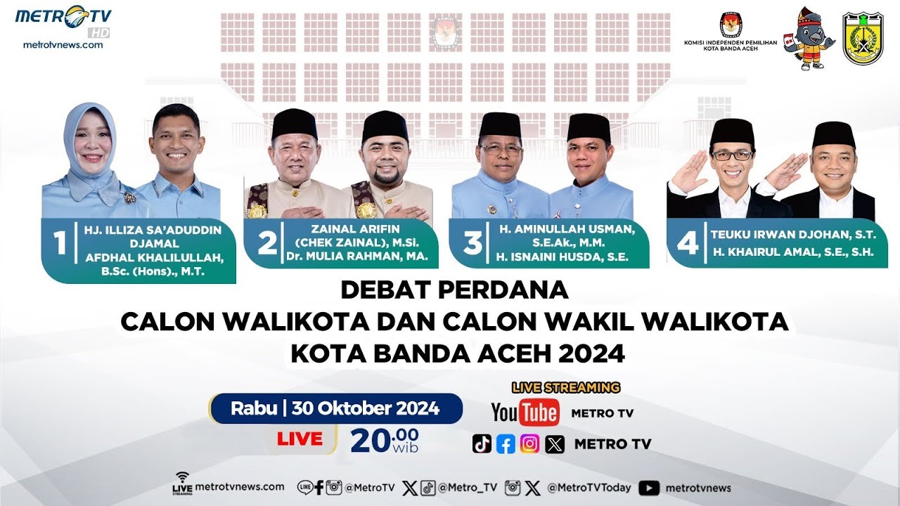 DEBAT PERDANA CALON WALI KOTA & WAKIL WALI KOTA BANDA ACEH 2024