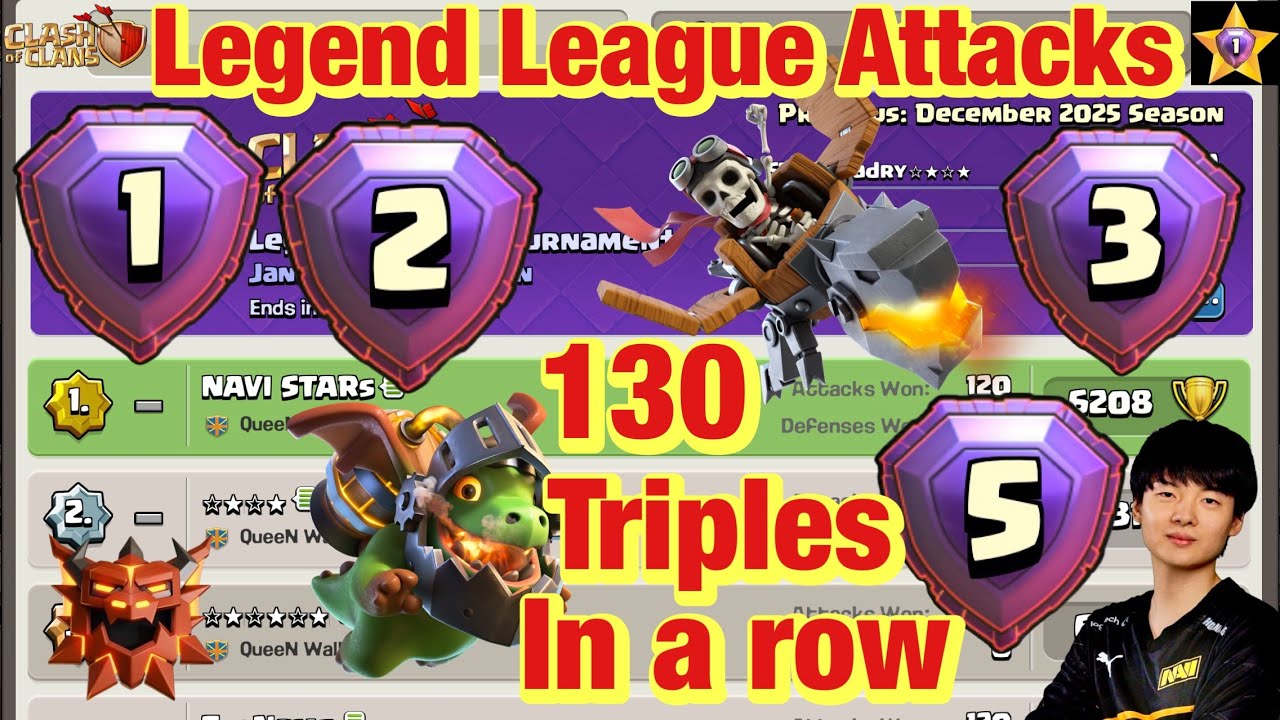 Legend League Attacks February Season Day26 DRAGON RIDER TOTEM With Army Link