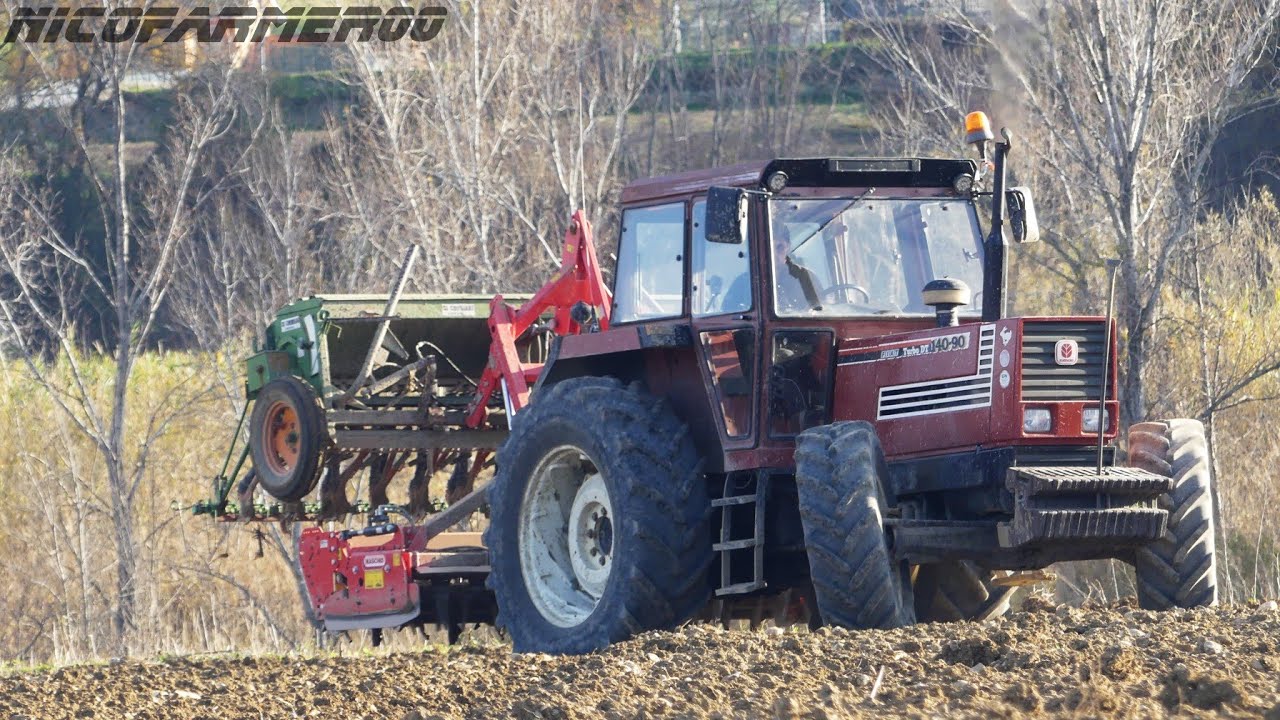 SOWING PEAS IN COMBINED OLD STYLE | FIATAGRI 140-90 DT + MASCHIO DM 3000 + AMAZONE D8-30 SPECIAL