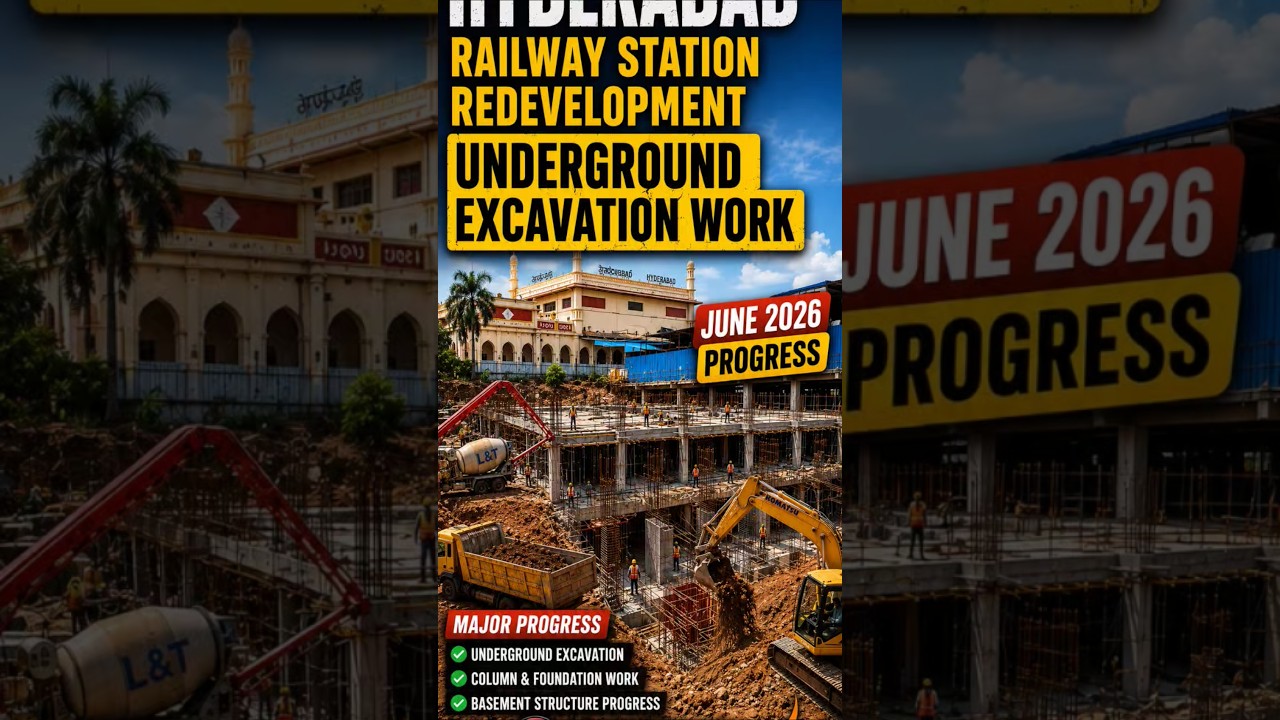 Hyderabad Railway Station Redevelopment Underground Excavation Work June 2026