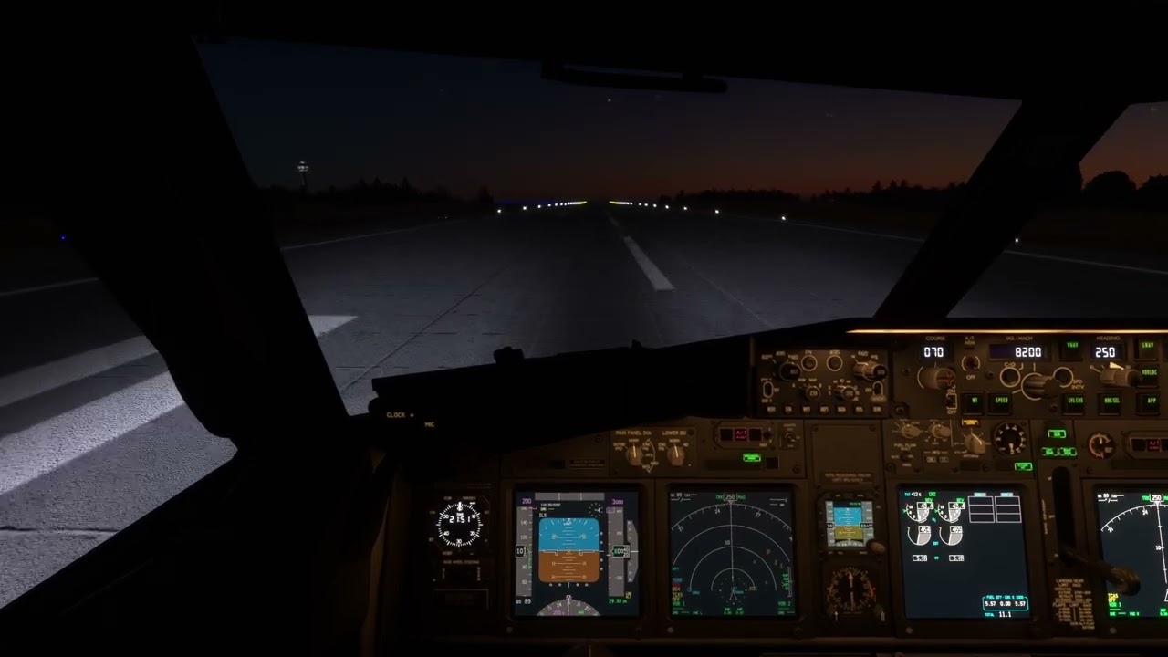 PMDG 737-800 Xbox Series S Nightime Landing