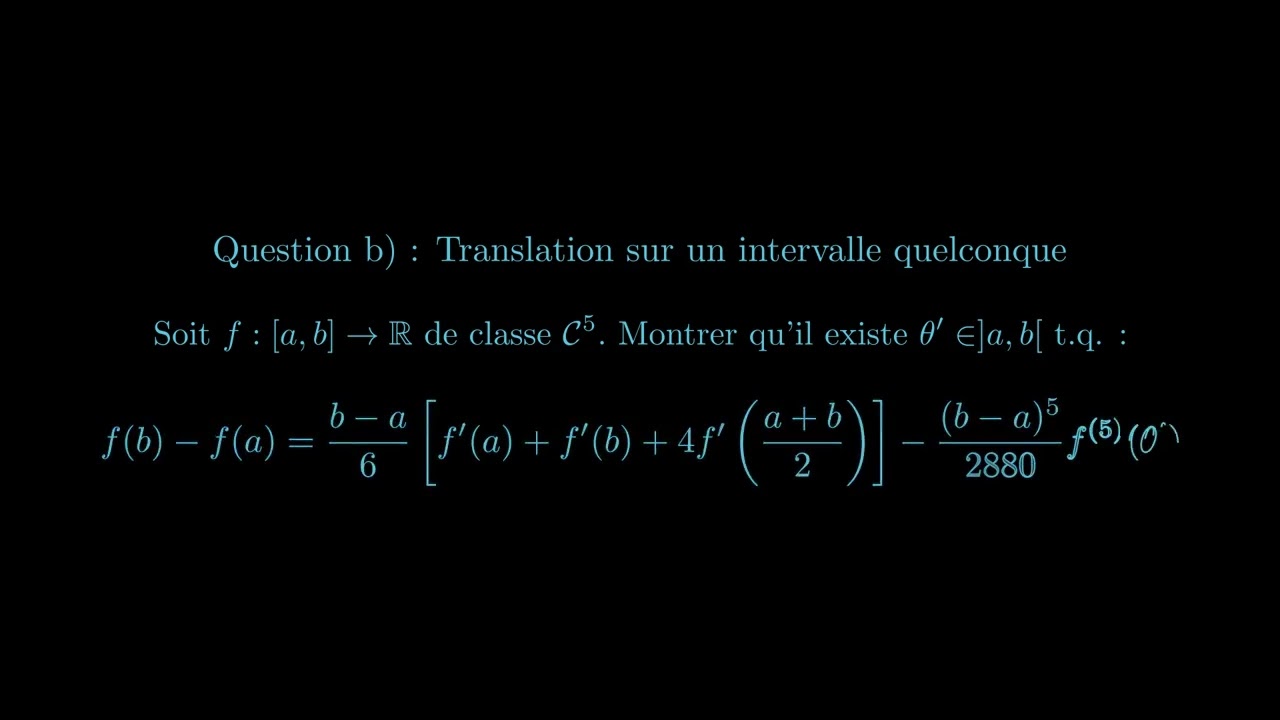 Etude théorique de la formule de Simpson