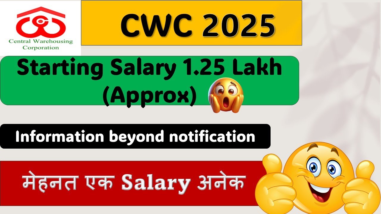 Starting Salary 1.25 Lakh/month | मेहनत एक Salary अनेक | Must Apply Job| CWC 2025 |