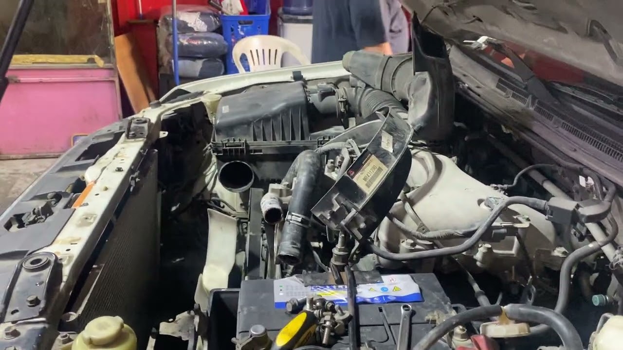 #pajero2010(replacetermostat,radiator)al madar auto repair workshop @AmadoPurugan 