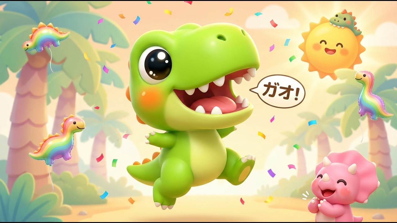 きょうりゅうダンス！🦖 子供の歌 | ガオガオ恐竜ソング | 楽しいキッズダンスソング