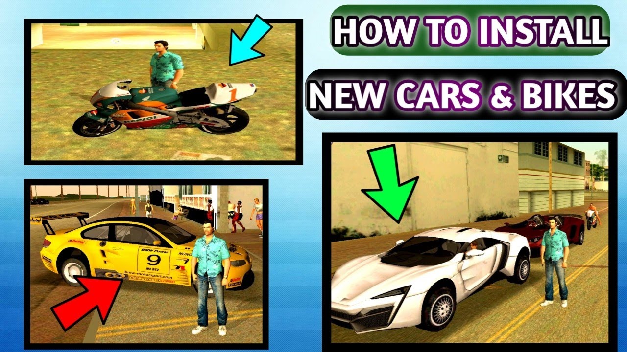 How To Install New Cars & Bikes in GTA Vice City For Android | GTA VC Super Cars & Bikes Mod