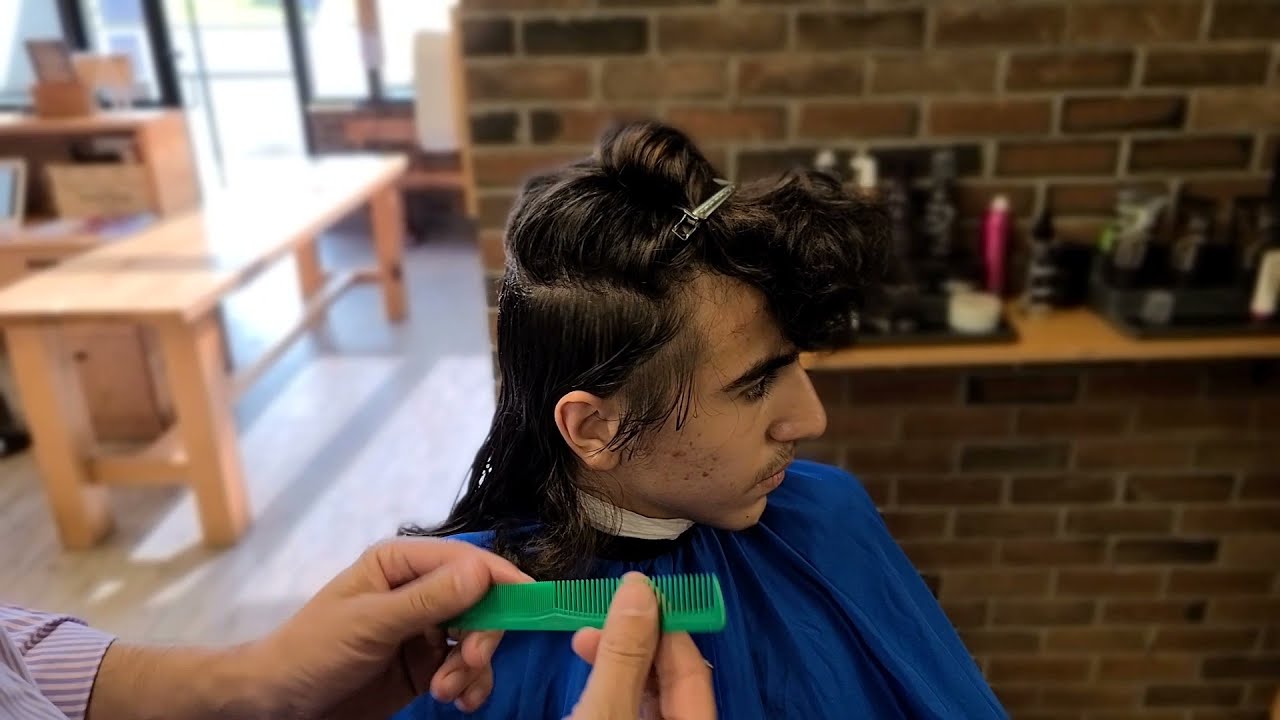 Medium length scissor haircut