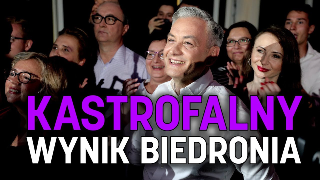 Katastrofalny wynik Biedronia. Po ogłoszeniu exit poll robił dobrą minę do złej gry