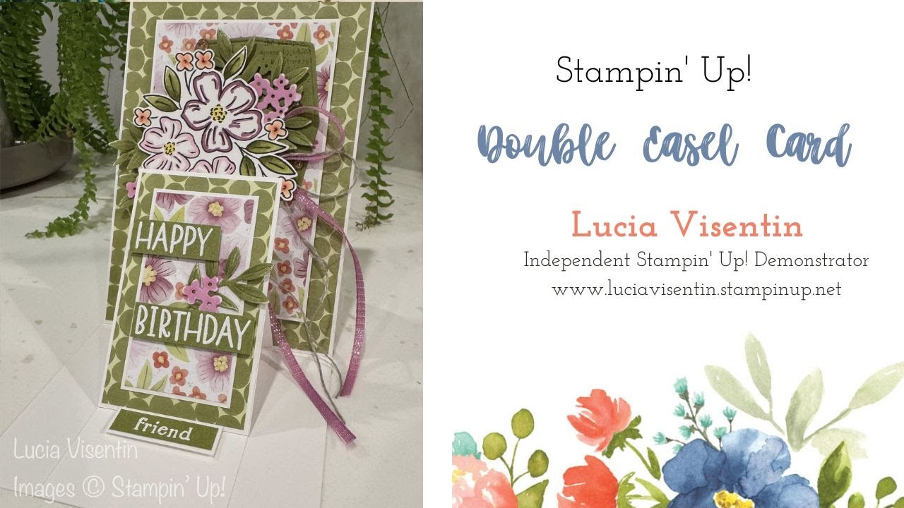 Double Easel Fold Card | Using Leftover DSP from the Stampin' Up! Virtual Cardmaking Retreat.