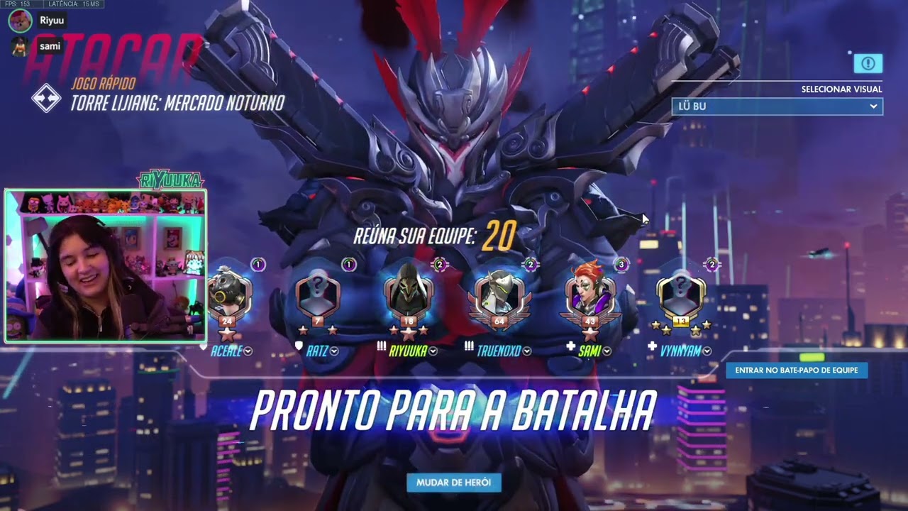 Riyuuka jogando Overwatch FT. Samira Close, LuCroft e Nicky Mitrava #21