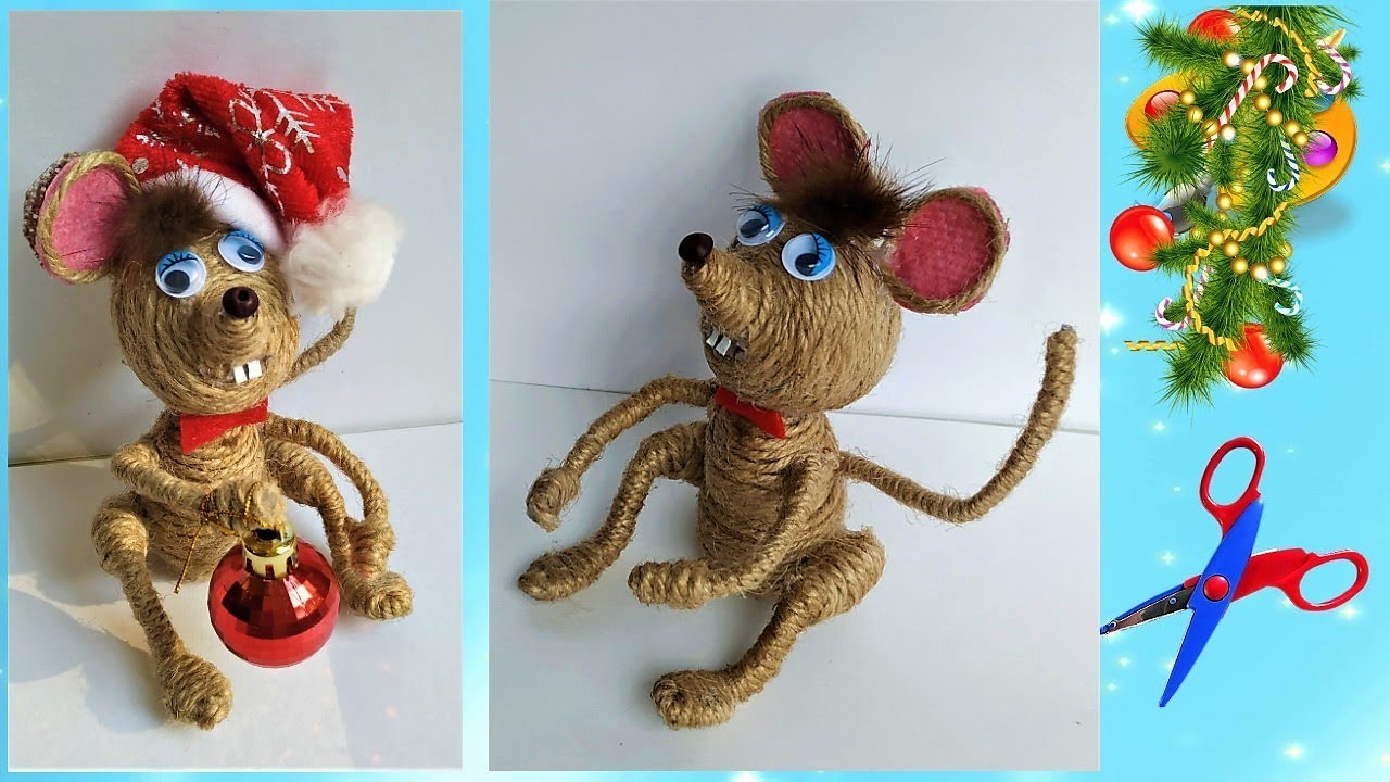 Мышка из джута своими руками/ How to make a mouse. Символ 2020