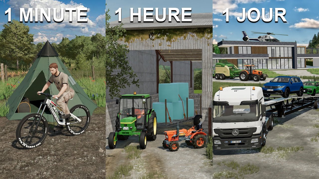1 minute vs 1h00 vs 1 journée dans une Ferme vide, voici ce qu'il s'est passé | Farming Simulator 22