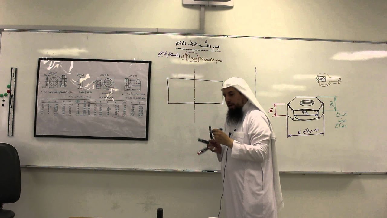 رسم الصامولة في المسقط الجانبي