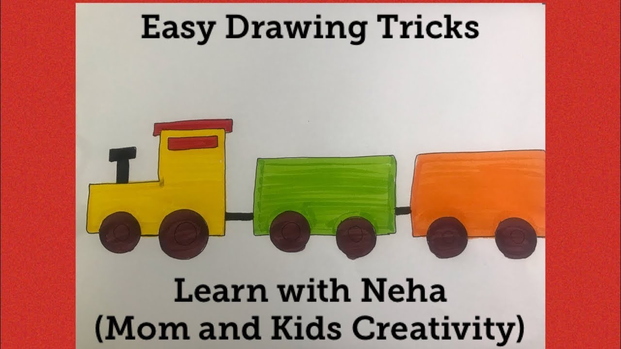 Train Drawing tutorial for kids and toddlers || easy drawing