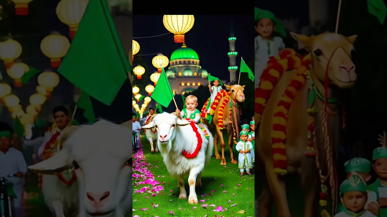 Sarkar Ki Amad✨#animals #cow #bakra #eid #qurbani #bakraeid #camel #shorts #eidmiladunnabi #ytshorts
