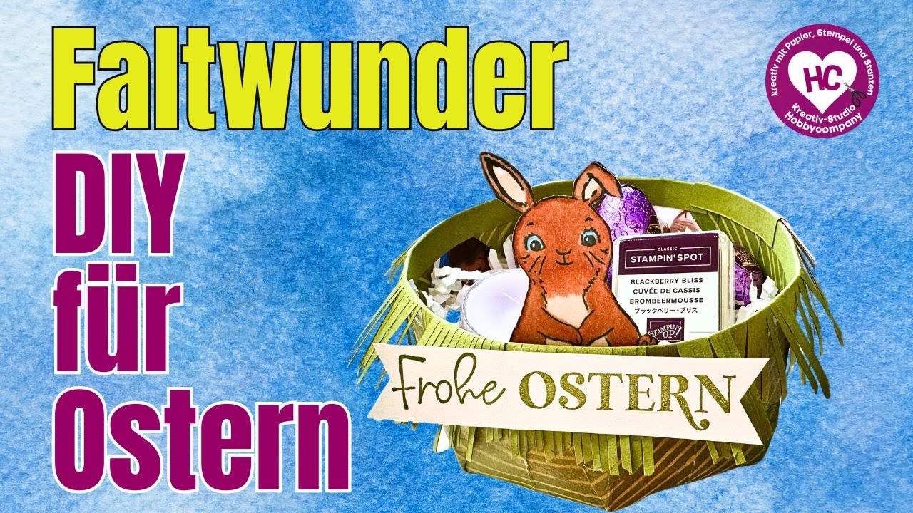 Raffiniertes-einfaches Osterkörbchen in Origami-Technik