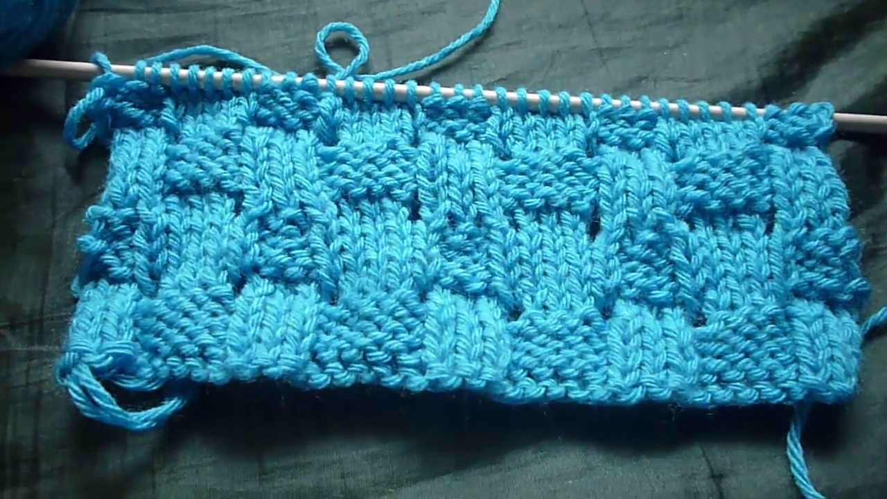غرزة السلة المخرمة تريكوبطريقة جديدة او نقشة القش Stitch the basket and straw