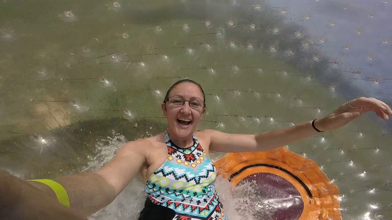 Angie zorbing down the funnel course at Outdoor Gravity Park (May 10th, 2017)